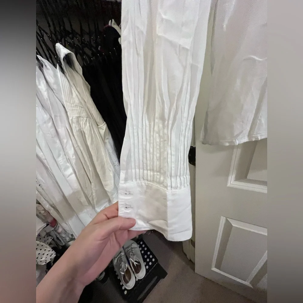 J. Crew Ivory Tie-Neck Long Sleeve Blouse - Picture 5 of 6